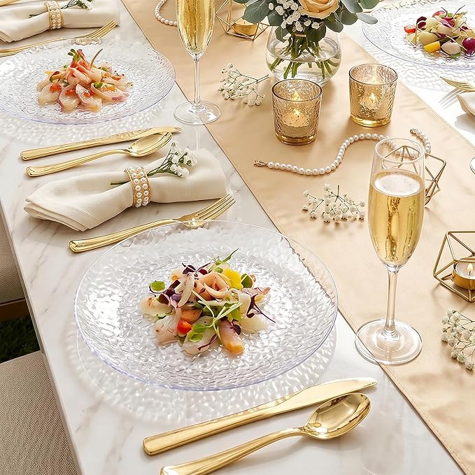 Rubtlamp 100Pcs Clear Plastic Plates, 10 Inch Dinner Plates - Image 6