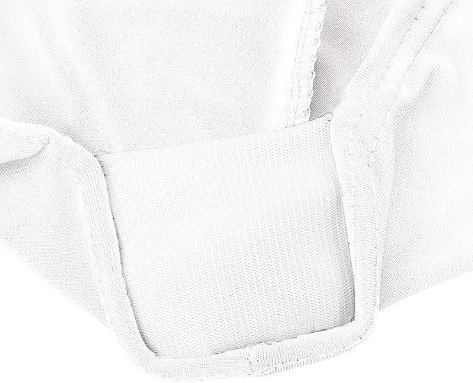 LZY Spandex Fitted Stretch Table Cover for 6 ft or 4ft or 8ft Folding Table, Rectangular Cocktail Tablecloth, Perfect for Party or Banquet (8FT White)