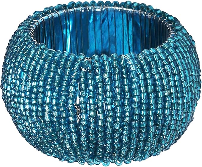 Teal Napkin Ring, Napkin Rings Set of 12, Beaded Napkin Holders, Fall Napkin Rings Bulk for Christmas Party Decoration, Dinning Table, Everyday, Family Gatherings - Set Your Table with Style - Teal