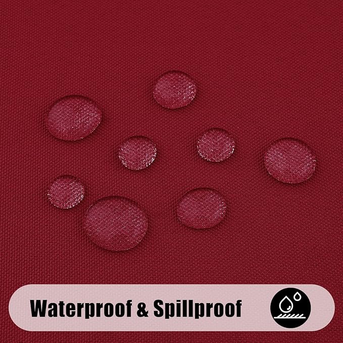 Smiry Rectangle Table Cloth, Waterproof Anti-Scratch Polyester Tablecloth, Decorative Washable Fabric Table Cover for Dining, Buffet, Parties and Outdoor, 60x120, Wine Red