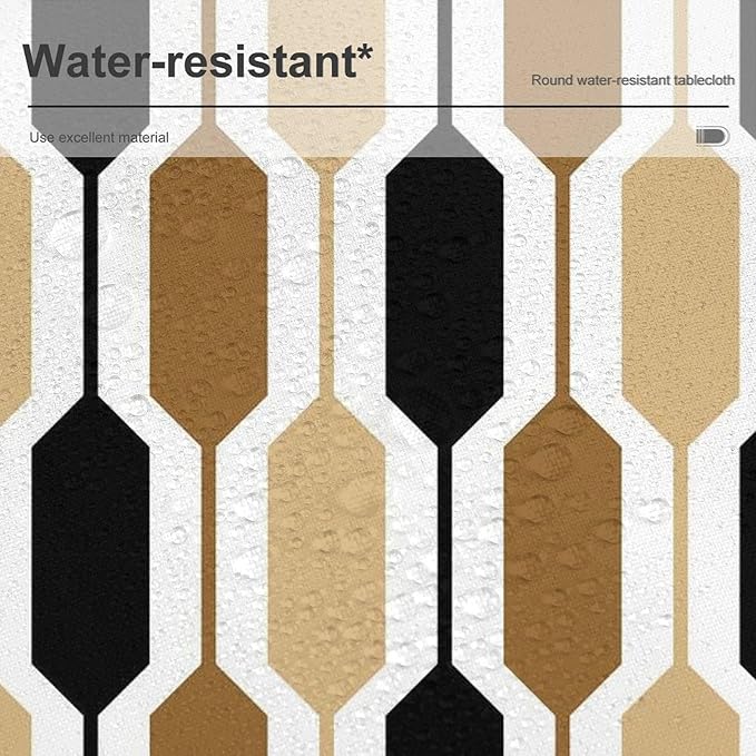 Abstract Boho Geometric Round Tablecloth, Mid Century Modern Geometric Art Retro Print Tablecloth for Home Party Dining Room Kitchen Decor 50Inch(127cm)