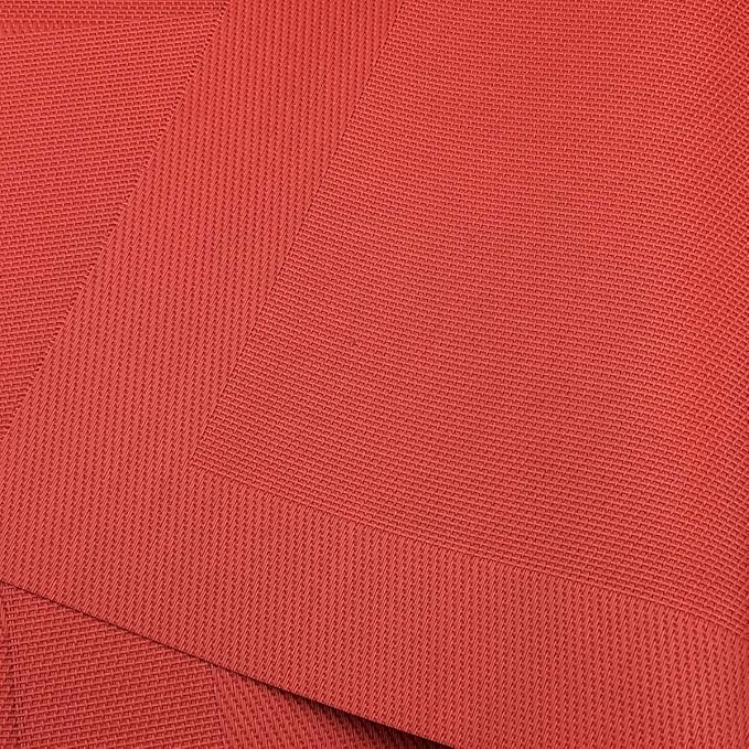 Gugrida Vinyl Red Placemats Heat Resistant Dining Table Mats Non-Slip Washable Place Mats Set of 6 （Red）