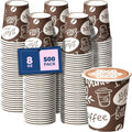 Fit Meal Prep 8 oz Coffee Cups 500 Count, Leak-Proof Hot Cup, Disposable Paper by FMPBRANDS