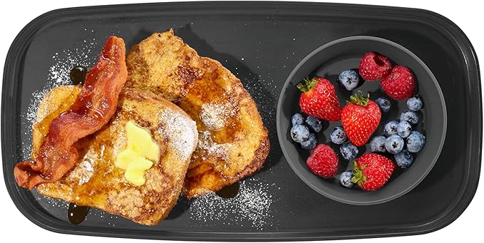 madesmart dipware Small Serving Plate, Stackable & Removable Dip Bowl for Salsa, Queso, Salad, Olives, Dishwasher & Microwave Safe, Multipurpose Plate & Bowl, Carbon