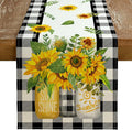 Sunflower Summer Table Runner 13x108 Inch, Kitchen Dining Table Decoration by GEEORY