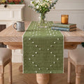 Artoid Mode Army Green Farmhouse Rustic Cotton Woven Table Runner, Seasonal by ArtoidMode