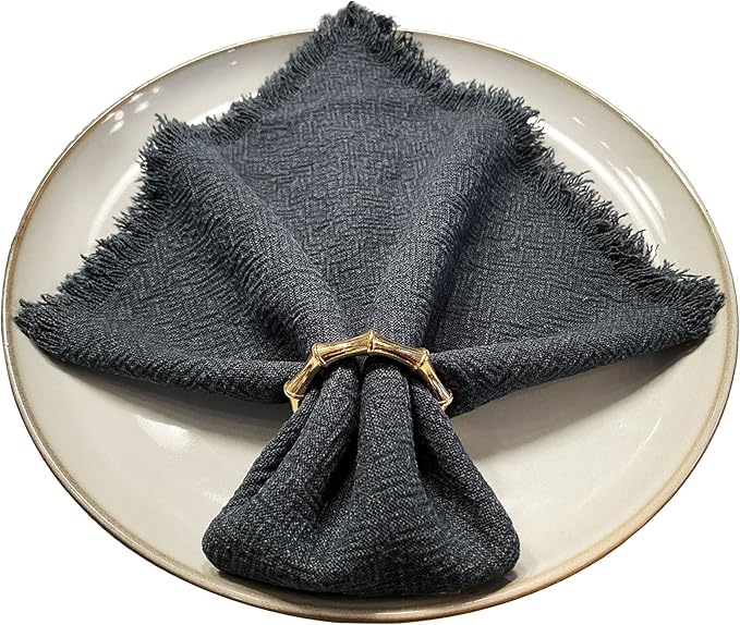 Napkin Rings Set of 6, Family Dinner, Thanksgiving, and Party by Kintyno