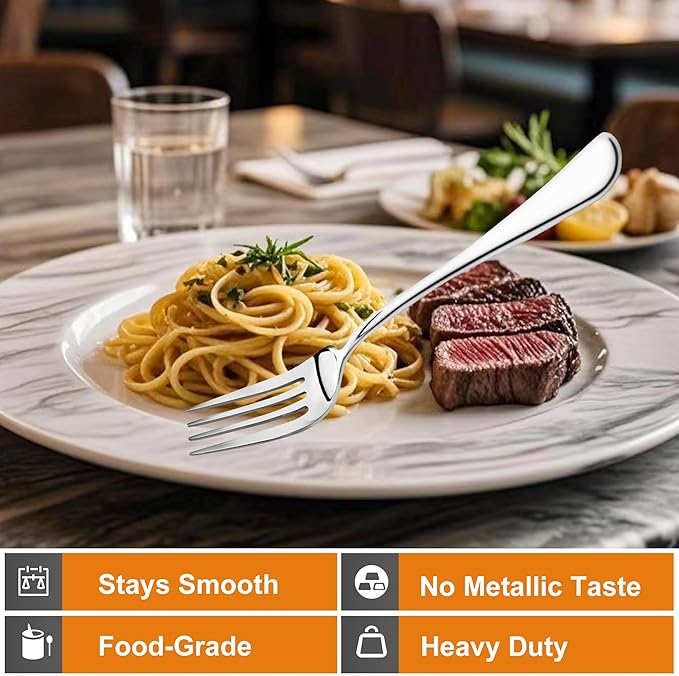 8 Pieces Dinner Forks Set,8" Forks,Food Grade Stainless Steel Dinner Fork,Fine Fork Set for Home,Kitchen,Restaurant,Mirror Polished and Dishwasher Safe