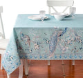 Maison d' Hermine Premium Table Cloth Square Table 100% Combed Cotton 70 x 70 Inches Tablecloth Reusable Decorative for Dining Room, Home, Party, Festive & Wedding - Peacock Utopia - Pastel Turquoise