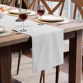 Encasa XO Table Runner, Woven Cotton Dining Runner 13"x59" | Ticking Black by EncasaXO