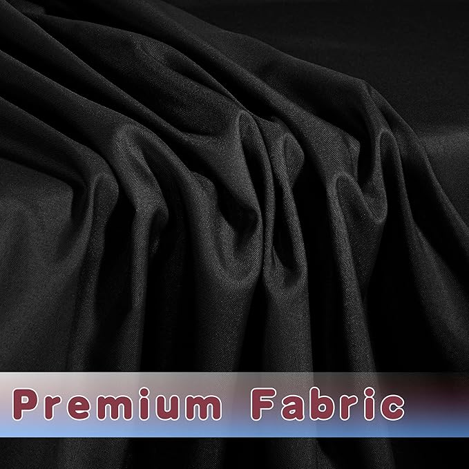HolidayIdeas 2 Pack Square Fitted Table Covers - 34 x 34 Inch - Black Fabric Table Clothes Washable Tablecloth Protectors for Parties, Holiday Dinner, Trade Show, Vendor Stand