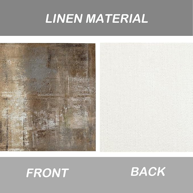 Brown Gray Placemats Set of 4 Modern Place Mats Indoor Abstract Art Table Mat Washable Linen Waterproof Heat Resistant Placemats for Dining Tables, 18 X 12 Inch