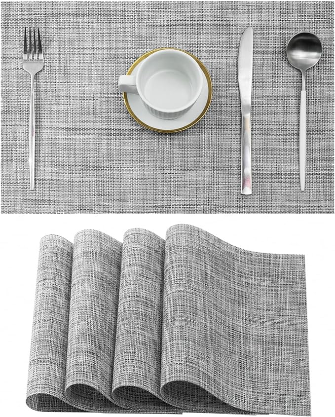 Leetaltree Linen Grey Placemats Set of 4 by Leetaltree-ArtatEveryTable