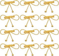 ALPHA Living HOME Napkin Rings Set of 12, Holiday Napkin Holders, Metal Napkin Rings for Safari Theme Table Décor Handmade for Holiday, Weddings, Receptions, Banquets, Events, Bow Shape, Gold