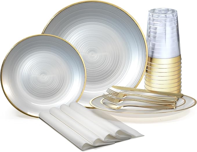 " OCCASIONS " 640pcs set-Wedding Party Disposable Plastic Plate Set -80 x 10'' by OCCASIONSFINESTPLASTICTABLEWARE