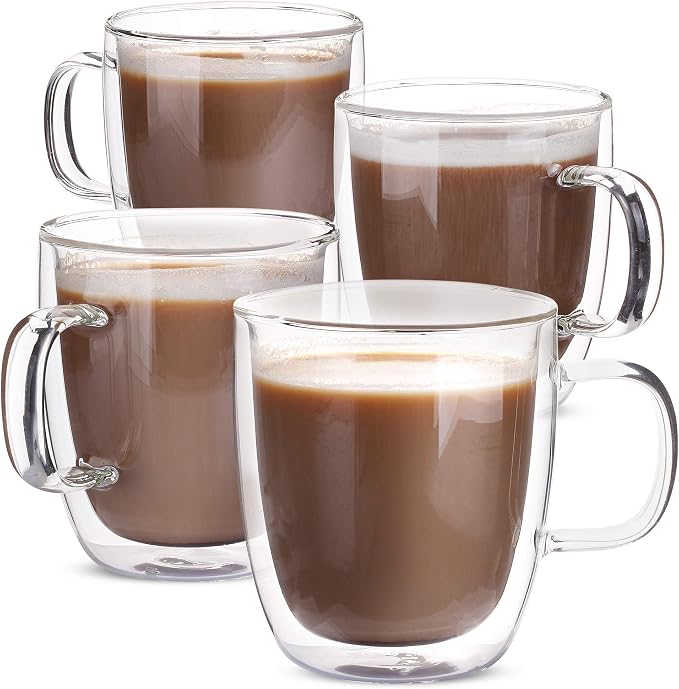 BTaT- Double Walled Glass Coffee Mugs, 12 oz, Glass Coffee Cups - Image 8