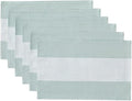 Wracra Linen Placemats Set of 6, Aqua Blue Place Mats by Wracra