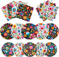 Cinco De Mayo Decorations-60Pcs Colorful Flower Fiesta Plates and Napkins by CMUSKO