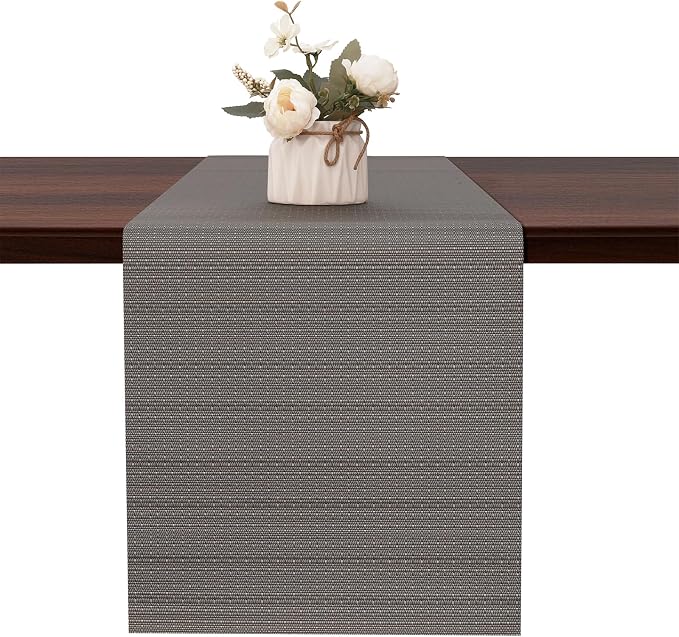 Table Runner 72 Inches Long, Vinyl Woven Heatproof Table Runners | Washable by Banchif