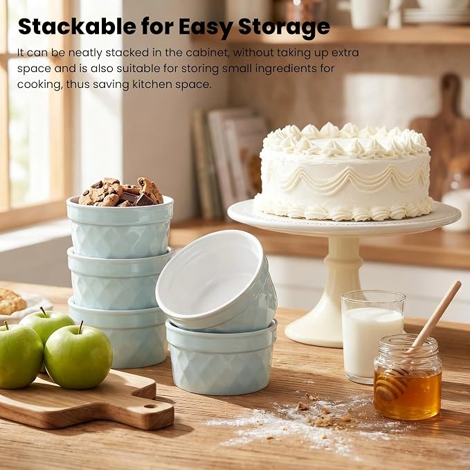 8 oz Ramekins, Suitable for Use in the Oven and Dishwasher | The stackable - Image 5