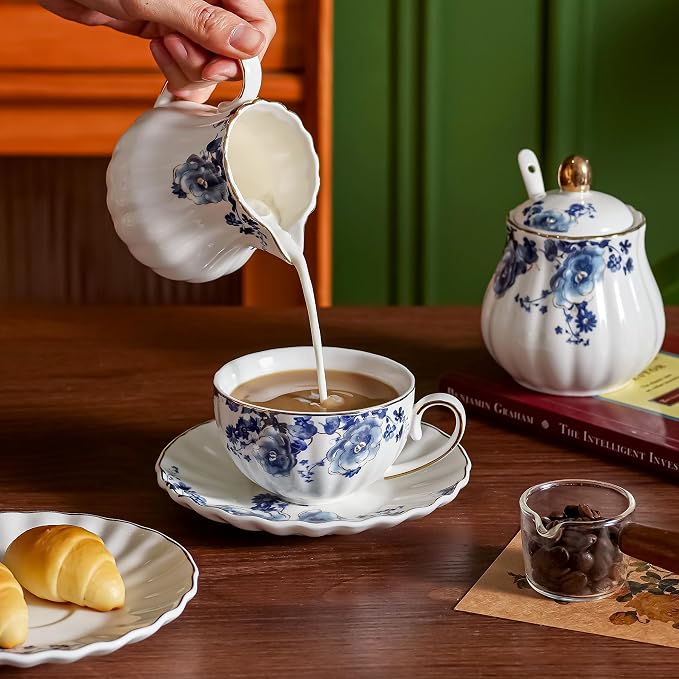 Blue Flowers Ceramic Tea Set，Tea Sets - Image 5