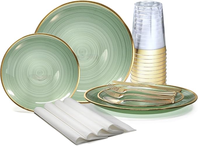 " OCCASIONS " 320pcs set-Wedding Party Disposable Plastic Plate Set -40 x 10'' by OCCASIONSFINESTPLASTICTABLEWARE