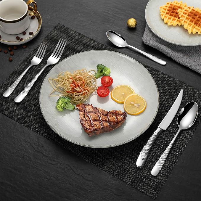 20-Piece Hammered Silverware Set - Image 7