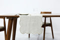 100% Natural Linen Rustic Scalloped Embroidery Table Runner 48 Inches, Linen by AORISSI