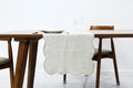 100% Natural Linen Rustic Scalloped Embroidery Table Runner 120 Inches Long by AORISSI