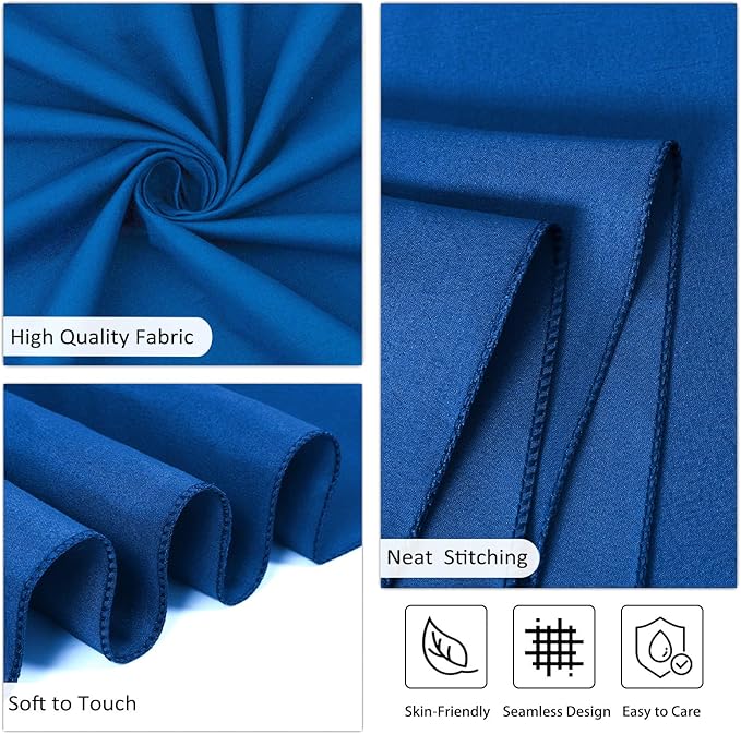8 Pack Royal Blue Round Tablecloth 90 Inch Stain and Wrinkle Resistant Round Royal Blue Table Cloth Reusable and Washable Polyester Fabric Table Covers for Buffet Wedding Party and Banquet