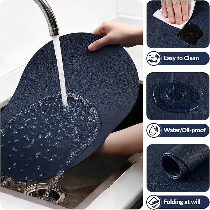Placemats Set of 8, 11.8 x 17 Inch, Waterproof Wipeable Reversible PU Placemat - Image 5