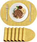 Placemats Set of 6, 11.8 x 17 Inch, Waterproof Wipeable Reversible PU Placemat by homing