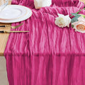 Cheesecloth Table Runner Fushia 10FT Boho Gauze Runner by Wokceer