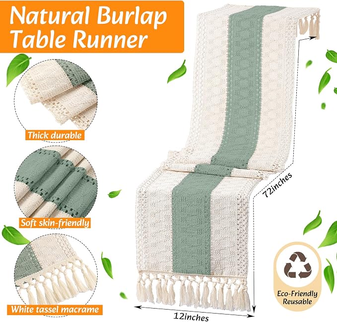 6 Sets Boho Decoration Placemats Round Woven Placemats, Cloth Napkins, Wood - Image 4