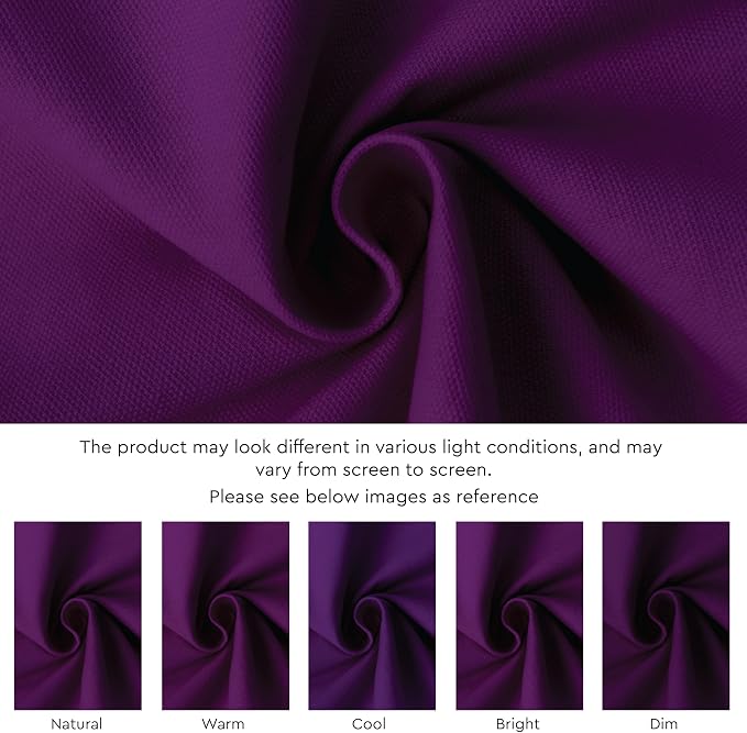 Encasa XO Table Runner, Cotton Canvas Dining Runner 13"x36" | Purple, 180 GSM - Image 3