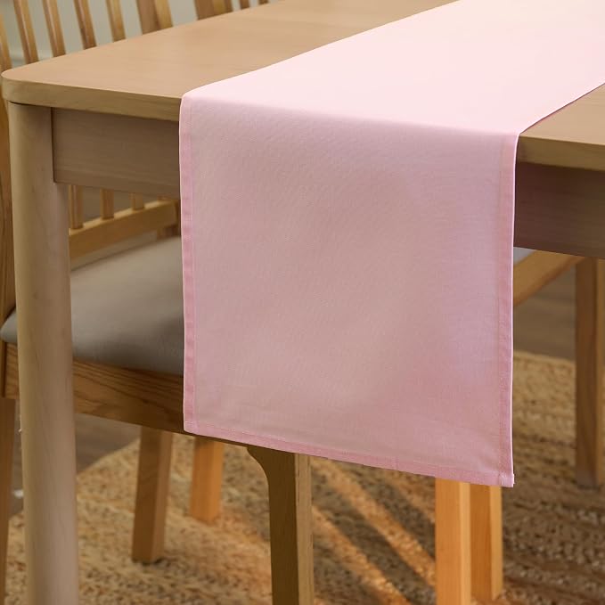 Encasa XO Table Runner, Cotton Canvas Dining Runner 13"x48" | Hot Pink by EncasaXO