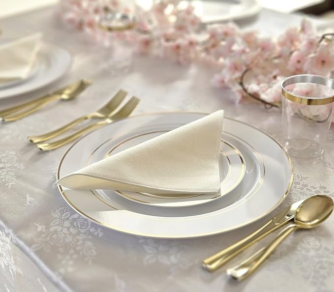 " OCCASIONS " 40 Piece Plates Pack, Heavyweight Disposable Wedding Party - Image 5