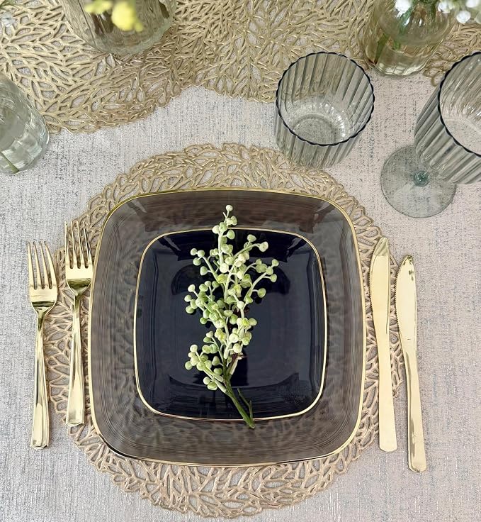 " OCCASIONS " 960pcs set-Wedding Party Disposable Plastic Plate Set -120 x 10'' - Image 6