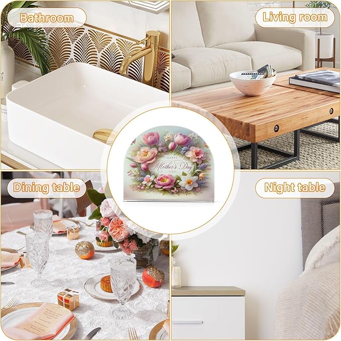 Napkin Holder Tulip Mother's Day Butterfly Crystal Clear Acrylic Napkin Holders, Paper Napkin Holder Dining Table Dispenser for Kitchen Restaurant Home Decor Bar Accessories