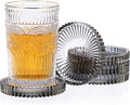 JUXYES 5 Pack Crystal Black Coasters Round Cup Mat, Glass Coasters for Drinks Coffee Tea Wine, Decorative Wine Bottle Coaster, Crystal Drink Coaster for Restaurant bar Kitchen Dining Table