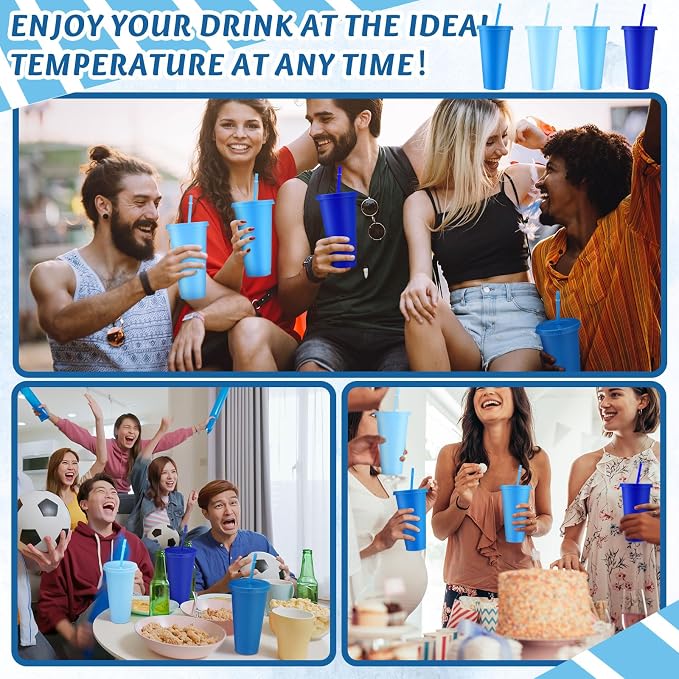 Skylety 36 Pcs Dusty Blue Plastic Cups - Image 5