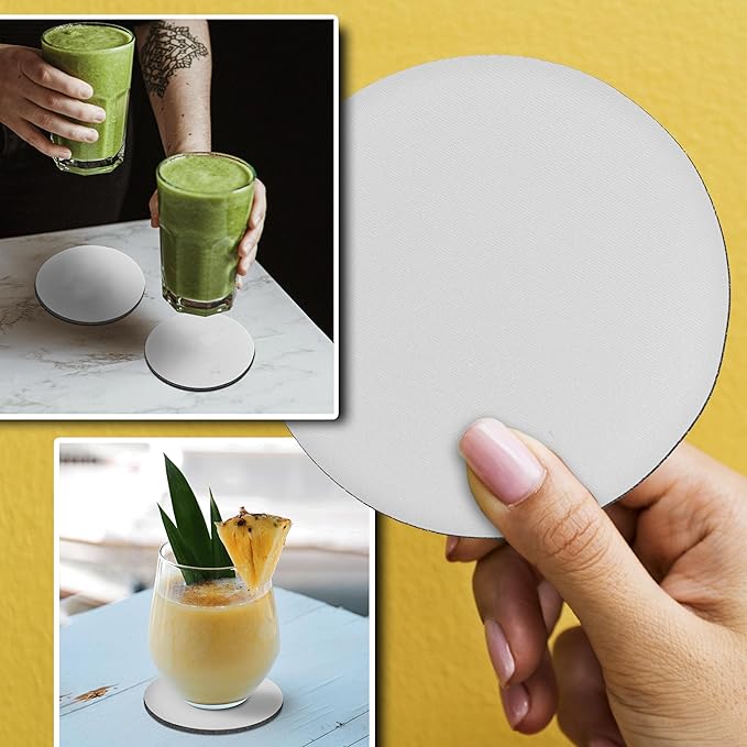 10 Round Foam Bud Coasters Pack, 4 inch - PU Foam, Party Favor - White