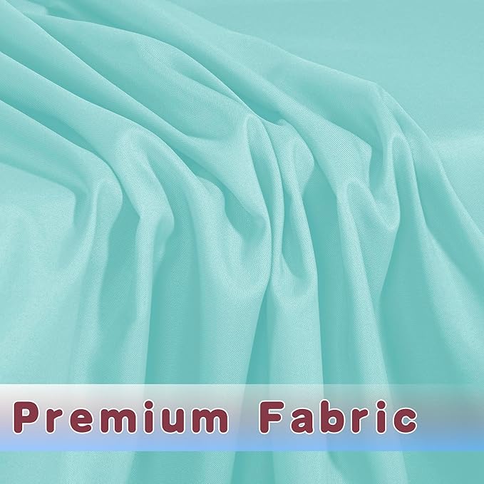HolidayIdeas 2 Pack Fitted Table Clothes - 48 x 24 Inch - Rectangle Tablecloths for 4 Foot Tables, Polyester Fabric Table Covers for Parties, Holiday Dinner, Trade Show (Aqua)
