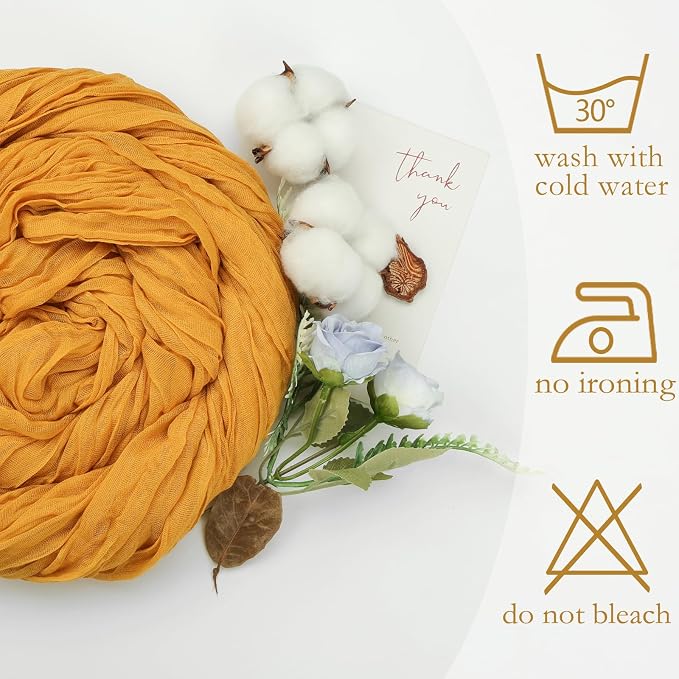 6 Pack Gold Cheesecloth Table Runner 35 x 120 Inch | Boho Gauze Cheese Cloth - Image 5