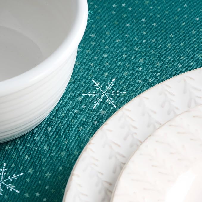 Maison d' Hermine Table Cloth Rectangle Table 100% Cotton 54 x 72 Inches Fall Tablecloth Reusable Everyday Use for Thanksgiving Christmas Decorations Dining Farmhouse Party (Hygge Christmas)