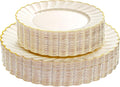 YOUBET 60PCS Ivory Scalloped Plastic Plates by YOUBET