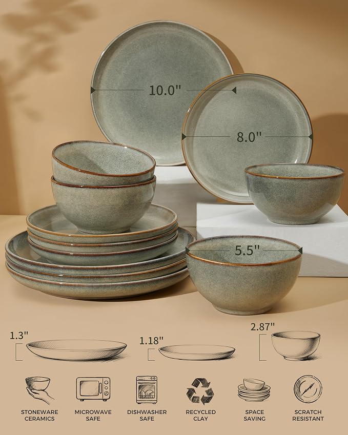 Stoneware Dinnerware Sets Service - Image 2