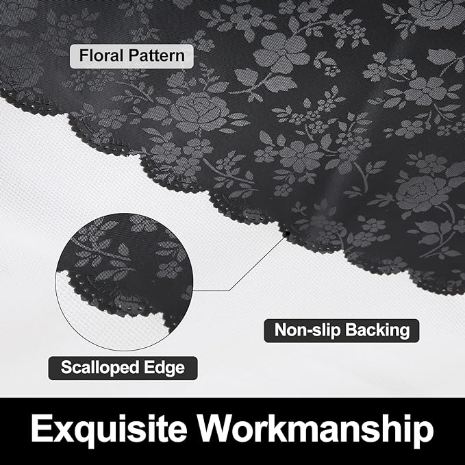Smiry Square Table Cloth, Waterproof Heavy Duty Vinyl Tablecloths, Wipeable Washable Table Cover for Kitchen and Dining Room (Black, 54" X 54")