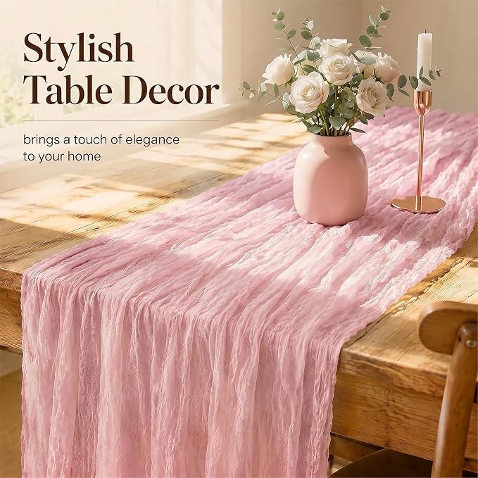 10 Pack Pink Table Runner 10FT Gauze Cheesecloth Table Runner | 21x120 Inch - Image 6