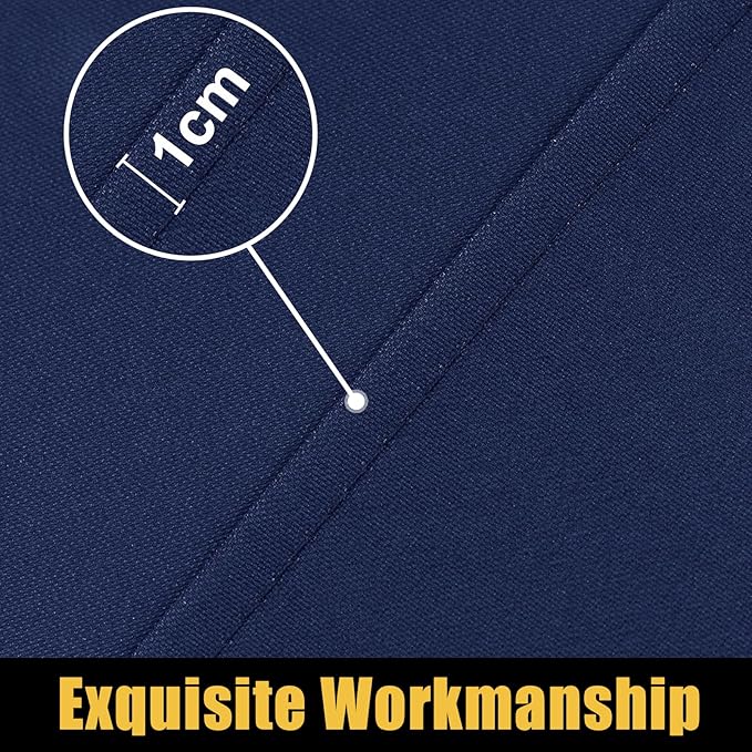 Smiry Rectangle Picnic Table Cloth, Waterproof Elastic Fitted Tablecloths for 8 Foot Tables, Washable Polyester Table Cover for Camping, Indoor and Outdoor (Navy, 30"x96")